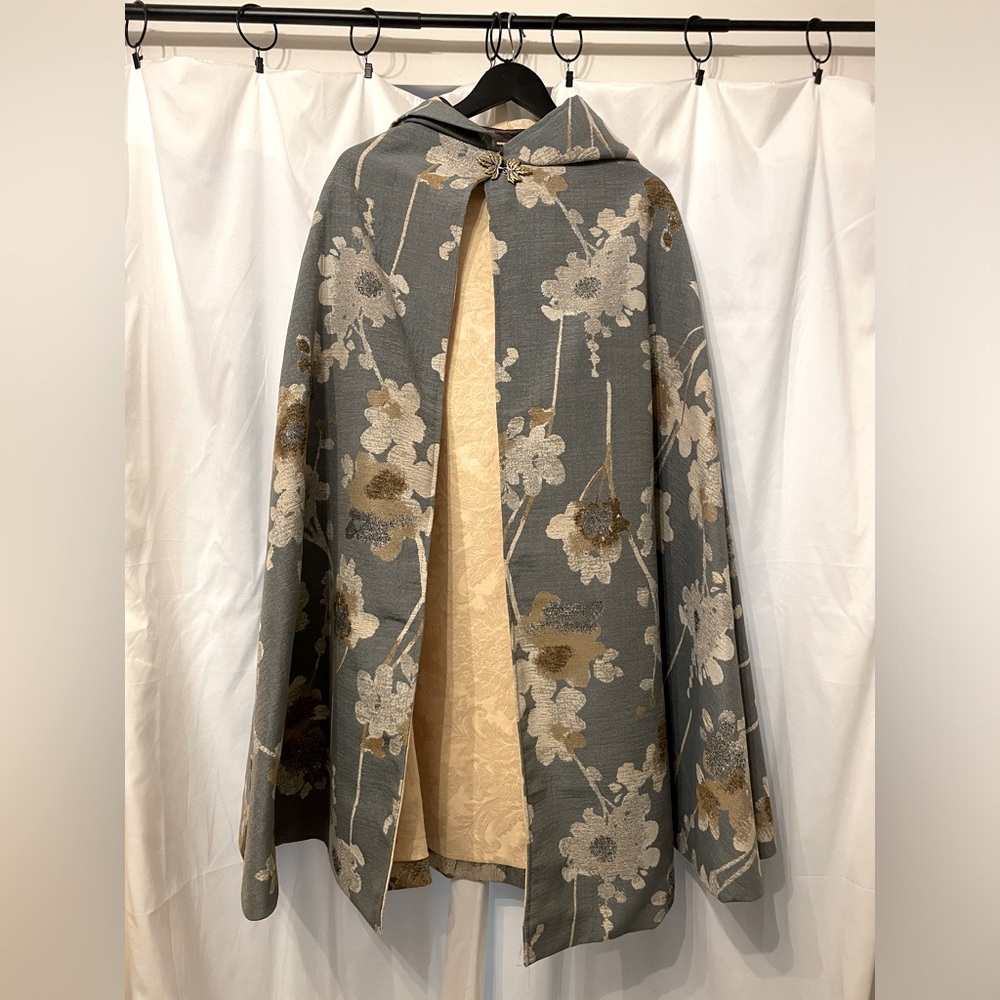 Handmade floral hooded cloak cape